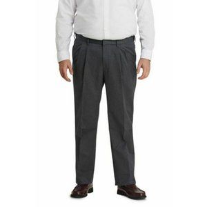 NWT LANDS' END TWILL DRESS PANTS COLOR‎ DARK ASPHALT HEATHER 44 TALL